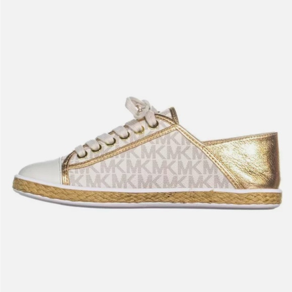 Michael Kors Gold and Cream Fashion Sneakers - Picture 1 of 4
